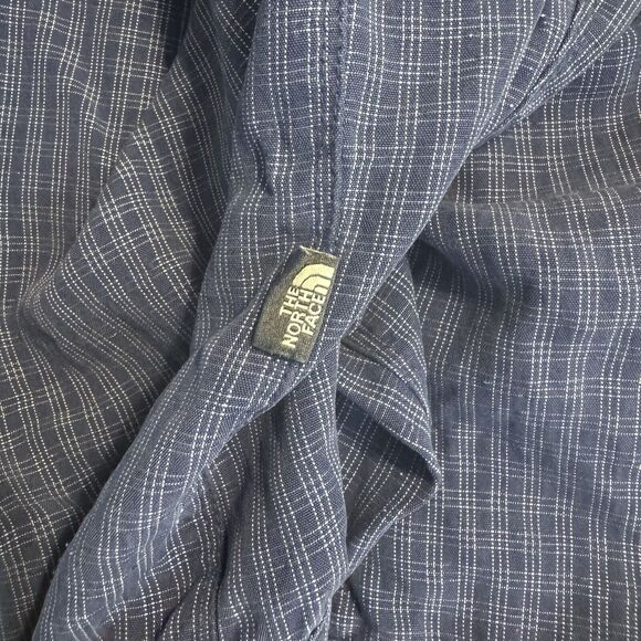 The North Face Blue White Pattern Nylon-Poly Mens Long Sleeve Shirt Size Large - Picture 9 of 10